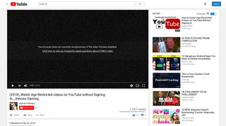 (2018)_Watch Age Restricted videos on YouTube without Signing In ...