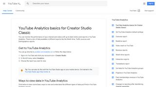 YouTube Analytics basics for Creator Studio Classic - YouTube Help