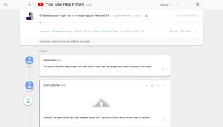 G-Suite account login fail in Youtube app on Android TV - Google ...