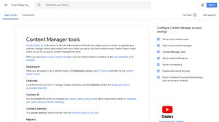 Content Manager tools - YouTube Help - Google Support