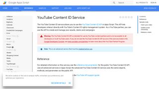 YouTube Content ID Service | Apps Script | Google Developers