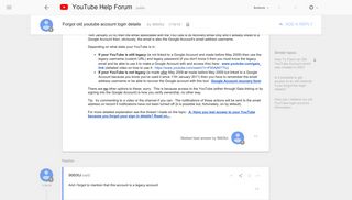 Forgot old youtube account login details - Google Product Forums