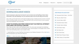 Download and Save Online Web Videos - RealPlayer