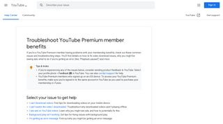 Troubleshoot YouTube Premium member benefits - YouTube Help