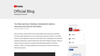 Official YouTube Blog: YouTube Learning: Investing in educational ...