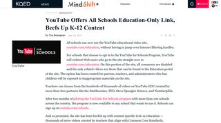 YouTube Offers All Schools Education-Only Link, Beefs Up K-12 ...