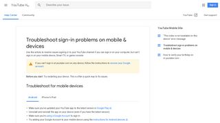 Troubleshoot sign-in problems on mobile & devices - Android ...