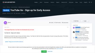 Update - YouTube Go - Sign up for Early Access | MalwareTips Community