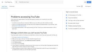 Problems accessing YouTube - YouTube Help - Google Support