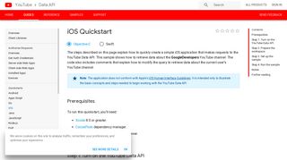 iOS Quickstart | YouTube Data API | Google Developers