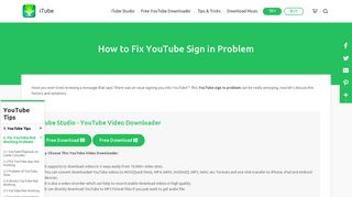 YouTube Sign In: How to Fix YouTube Sign in Problem - iTube Studio