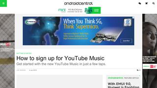 How to sign up for YouTube Music | Android Central