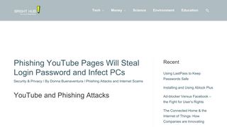 Phishing YouTube Pages Will Steal Login Password and Infect PCs