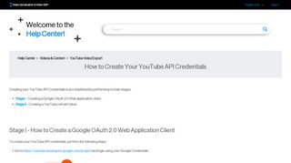 How to Create Your YouTube API Credentials – Help Center