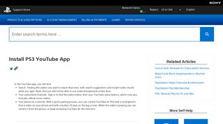 Install PS3 YouTube App - PlayStation Support