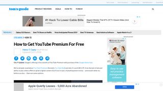How to Get YouTube Premium For Free - Tom's Guide