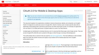 OAuth 2.0 for Mobile & Desktop Apps | YouTube Data API | Google ...
