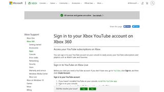 Sign In to Your YouTube Account from Xbox Live ... - Xbox Support