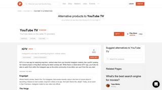 19 Alternatives to YouTube TV for Android, iPhone | Product Hunt