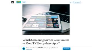 Which Streaming Service Gives Access to Most TV Everywhere Apps?