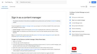 Sign in as a content manager - YouTube Help - Google Support