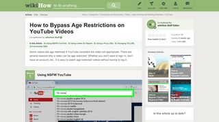 4 Ways to Bypass Age Restrictions on YouTube Videos - wikiHow