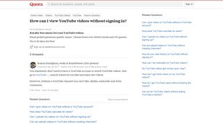 How to view YouTube videos without signing in - Quora
