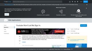Youtube Won't Let Me Sign In. - Web Applications Stack Exchange
