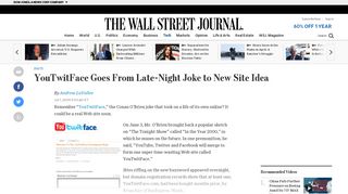 YouTwitFace Goes From Late-Night Joke to New Site Idea - Digits - WSJ