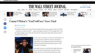 Conan O'Brien's 'YouTwitFace' Goes Viral - Digits - WSJ - U.S.