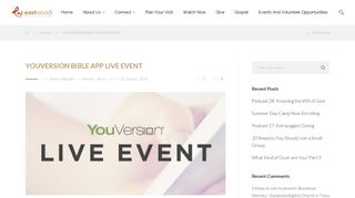 YOUVERSION BIBLE APP LIVE EVENT - Eastwood Baptist Church in ...