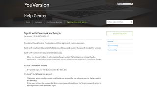 YouVersion | Sign IN with Facebook and Google