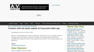 Problem with the latest update of Youversion bible app | AppleVis