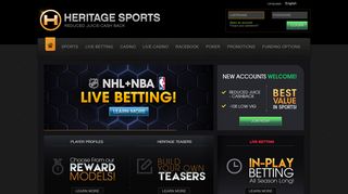 Heritage Sports: Sportsbook, Casino, Poker & Racebook Online
