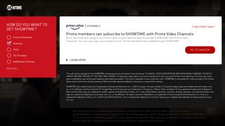 Amazon Prime members can subscribe to SHOWTIME directly on ...