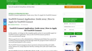 YouWiN Connect Application Guide 2019 | How to Apply for YouWiN ...