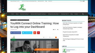 YouWiN Connect Online Training: How to Log into your Dashboard