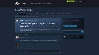 Unable to login to my YoYo Games account. :: GameMaker: Studio ...