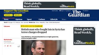 British man who fought Isis in Syria has terror charges dropped | UK ...