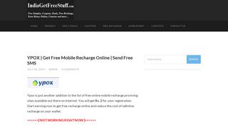 YPOX | Get Free Mobile Recharge Online | Send Free SMS