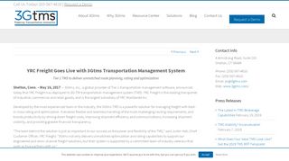 YRC Freight Goes Live with 3Gtms Transportation Management System