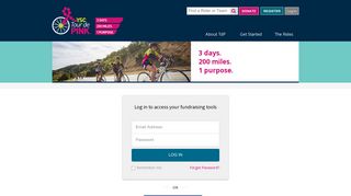 Login - YSC Tour de Pink, multi-day charity bike ride for breast cancer