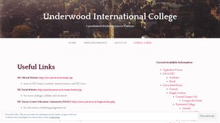 Useful Links – Underwood International College