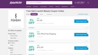10% Off Yves Saint Laurent Beauty Coupon, Promo Codes