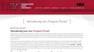 Introducing the MyYSU Portal | Youngstown State University