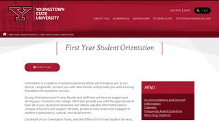 First Year Student Orientation | YSU