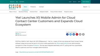 Ytel Launches X5 Mobile Admin for Cloud Contact ... - PR Newswire