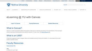 eLearning @ YU with Canvas | Yeshiva University