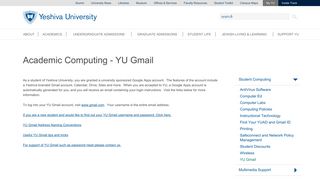 Academic Computing - YU Gmail | Yeshiva University
