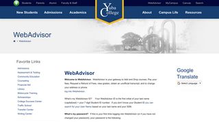 WebAdvisor - Welcome to Yuba College
